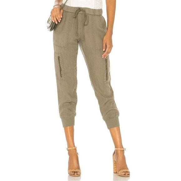 Joie Florimel Linen Casual Distressed Contemporary Pockets Boho Jogger Pants - Picture 1 of 15
